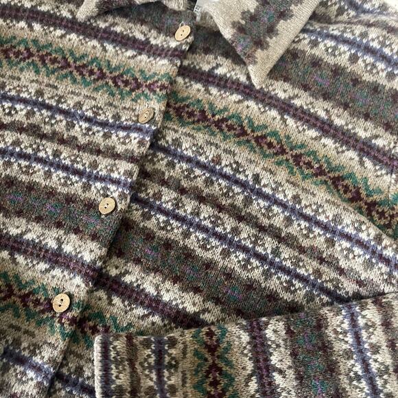 SKYR Vintage 100% Lambs Wool Nordic Cardigan in Multi Size M - Picture 7 of 12